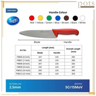 Toffi High Carbon Stainless Steel Premium Chef Quality Knife (6/7/8/9/10/12) Pisau Dapur - F8800