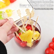 Set of 50 Disposable Bamboo Dessert Skewers NestThai Cute Fruit Cocktail Skewers
