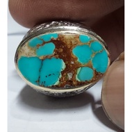 PERSIAN TURQUOISE LIGHT BLUE GRADUATED EST DIM 18x11x7 RING 8.5