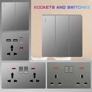 Light Switch Borderless Wall switch socke usb Fast charging power socket switch 2-year warranty