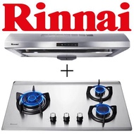 Rinnai RH-S259-SSR-T Slimline Hood + RINNAI RB-73TS 3 BURNER HYPER FLAME STAINLESS STEEL BUILT-IN HOB