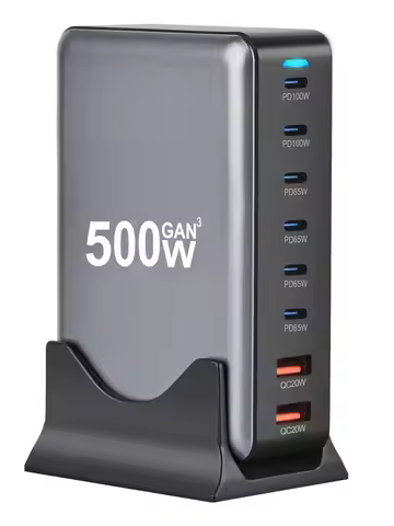 500W 8Ports GaN Quick Charger 4.0 3.0 Type C PD USB Charger Portable QC4.0 3.0 Fast Charger For Lapt