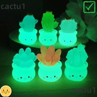 DIEMON Succulent Miniatures, Glow At Night Car Decor Luminous Cactus Ornaments, Resin Home Decorations Luminous Succulent Miniatures