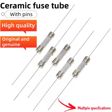 10PCS,3.6*10 Fast-Blow Glass Tube Fuse Fast Break With Pin 3.6X10MM 1A 1.5A 0.5A 2A 3A 3.15A 4A 5A 6