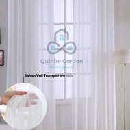 Plain white day curtains, wire hooks, lining, thin curtains