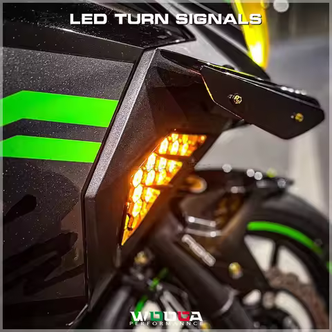 LED Front Turn Signals For Kawasaki Ninja 400 250 300 650 1000 ZX-6R ZX-4R ZX25R Lamp Flashing Indic