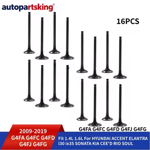 Engine Intake & Exhaust Valve Kit Fit 1.4 1.6 L G4FA G4FC G4FD G4FJ G4FG 06-19 For HYUNDAI ACCENT EL