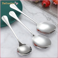 Delication Thicken Kitchen Dinner Dish Soup Rice Western Restaurant Bar Public Spoon Large Stainless Steel Round Head Buffet Serving Spoon New