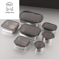 CHENJIE Stainless Steel Fresh-keeping Box Square Anti-leak Sealed Lunch Box Frozen Box Rectangular F