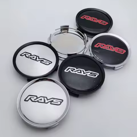 4pcs RAYS Logo Emblem Car Wheel Center Caps OD 74MM / ID 69MM Wheels Hub Cap Rim Hubcaps Cover Rays 