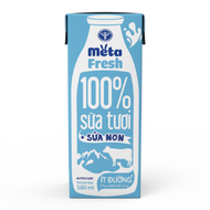 Thùng sữa tươi Meta FRESH ít đường (180ml x 48 hộp)