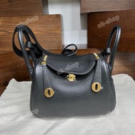 全手縫💯Hermes mini Lindy 黑金
