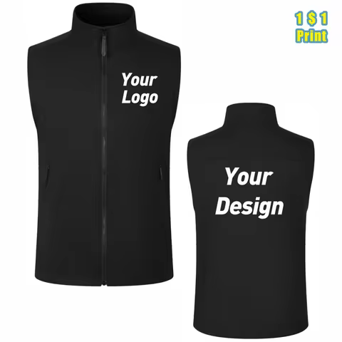 Sleeveless Down Vest Fashion Style Down Vest Custom Team Logo Casual Sleeveless Jacket Printing Patt
