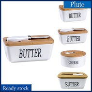 NEW Ceramic Butter Dish With Lid Knife Butter Stick Holder Cheese Dessert Cake Tray Butter Stick Keeper Tray Home