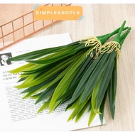 SIMPLESHOPLS Artificial Orchid Leaf Long Orchid Leaf Plastic Bush Latex Artificial