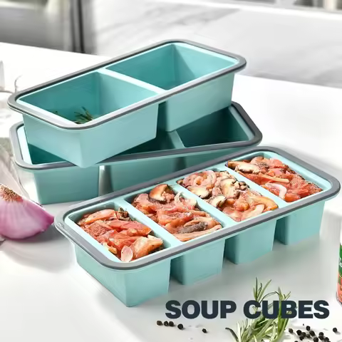 1pc Silicone Freezer Tray with Lid, Perfect for Storing Lasagna, Leftovers, Sauce, Silicone Freezer 