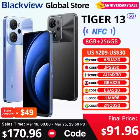 Blackview Oscal Tiger 13 5G Smartphone 6.67 inch 90Hz IPS Display Unisoc T760 NFC 5000mAh 8GB 256GB 