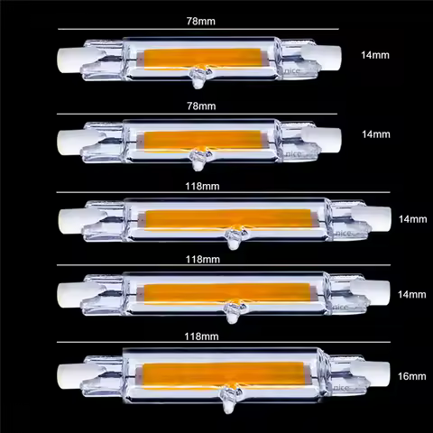 LED Light R7S 78mm 118mm High Powerful Spotlight 15W 20W 40W 50W AC 220V Glass Tube COB Bulb Replace