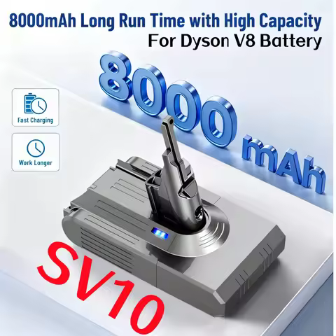 For Dyson V8 Absolute Handheld Vacuum Cleaner for Dyson V8 SV10 Battery 21.6V 8000mAh Replacement Ba