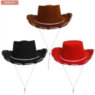 OKHALLO Cowboy Hat, Cowboy Accessory Cosplay Costume Cowgirl Hat, Fashion Adjustable Prop Dress-up P