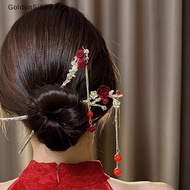 GoldenSilver Retro Red Hair Stick Chinese Style Hanfu sel Women Flowers Chops Alloy Hairpin Woman Jewelry Hair Clip Accessories SG