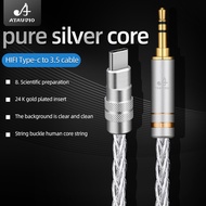 HIFI pure silver Type-C To 2.5mm 3.5mm 4.4mm Audio Cable Male To Male 3.5mm AUX Audio Cable For Mill