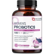 NATURE TARGET Female Probiotics,100 100 Million CFUs Probiotics,Contains digestive enzymes and prebi