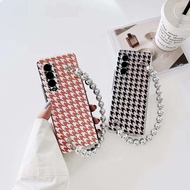 GANTUNGAN Black and White Case Simple Plain Checked Pattern Cute Checkered With Chain Hanger hp Char