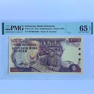 Uang Kuno Indonesia 10000 Rupiah Tahun 1979 Gamelan PMG 65 EPQ Ready