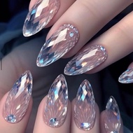Mid-Length Wearable nails Almond nails nails Wearable nails nails nails Polluminous Fake nails
