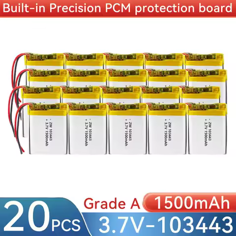 1500mAh 3.7V Rechargeable Li-Polymer Battery with JST1.25mm PH2.0mm XH2.54mm Plug Compatible with 60