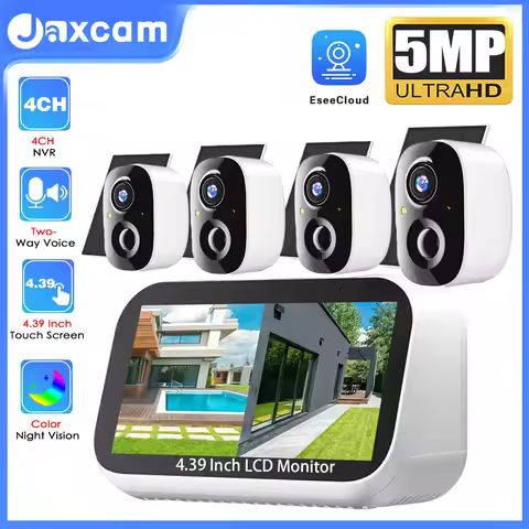 5MP WIFI Solar Surveillance Camera HD Human Detection Full Color Night Vision Two Way Audio Kit 4.39