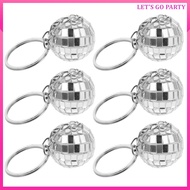6 Pcs Mini Mirror Disco Keychain Car Accessory Keychains Party Favors Rodeo uiran