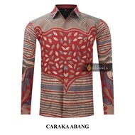 KEMEJA Original Batik Shirt With CARAKA ABANG Motif, Men's Batik Shirt For Men, Slimfit, Full Layer, Long Sleeve