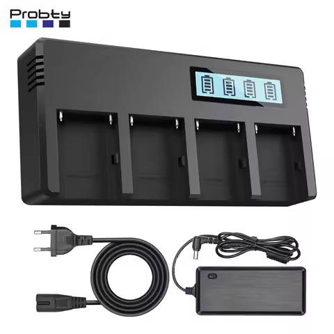 4-Channel LCD Display Battery Charger for Sony NP-F970 NP-F550 NP-F570 NP-F750 NP-F770 NP-F930 NP-F9