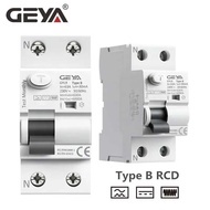 Free Shipping GEYA B Type RCCB Residual Current Circuit Breaker DC ELCB 2P 4P 40A 63Amp 30mA 100mA 3