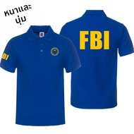 เสื้อยืดคอโปโลแขนสั้นผ้าฝ้ายแท้ FBI Special Agent สำหรับผู้ชายและผู้หญิง เสื้อผ้าทำงานสไตล์ย้อนยุค ส