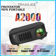 COD TRANSJEE Proyektor Mini Portable LED Full HD 1000lm 20W A2000 / Proyektor untuk hp android terb