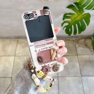 3D Bread Folding Phone Case With Chain, Compatible With Samsung Galaxy Z Flip3 5G/Galaxy Z Flip 4 5G