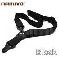Armiyo Tactical Mission S3 2 Point Adjustable Shoulder Strap Hunting Nylon Belt Plastic Clip Fit Car