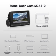 70mai A810 Ultra HD 4K Dash Cam Built-in GPS ADAS 150°FOV Motion Detection Car DVR Support Rear Cam