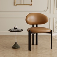 เก้าอี้ทานอาหารแบบหนังแท้ Black Leather รุ่น North America White Ash Wood Hotel Italian Minimalist D