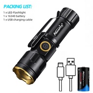 Alonefire X77 zoom đèn pin mini ánh sáng trắng chùm có thể sạc lại xách tay trẻ em ba lô nữ túi ngoà