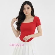 Cassia Clothing | Atasan Square Neck Oval Polos / Blouse Square Neck Korean / Crop Top Oval / Crop T