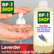 Anti Bacterial Hand Sanitizer Gel with 75% Alcohol  - Lavender Anti Bacterial Hand Sanitizer Gel - 1L