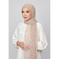 Bokitta Monogram Sand- Printed Plus Crinkled Chiffon Hijab