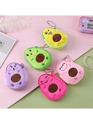 Mini Billetera Con Forma De Dibujos Animados De Aguacate, Monedero De Felpa Kawaii, Bolsa De Almacenamiento Portátil, 1 Ud.