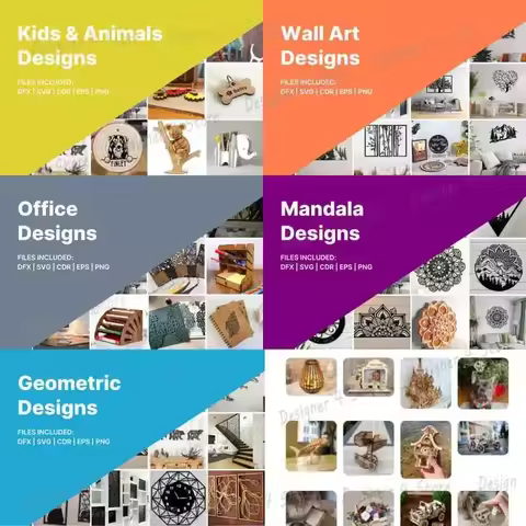 200k+ Vectors CNC Files Laser Cut Bundle Perfect for Plasma Cutting 2D/3D Engraving SVG Dxf Dwg Eps 