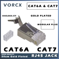 MP6 CAT6A CAT7 STP RJ45 Modular Plug w/ Insert 50u Gold Plated High Quality