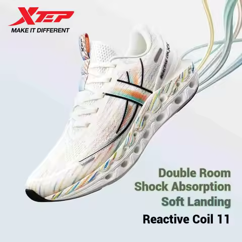 Xtep Reactive Coil 11.0 Running Shoes For Men 2024 Summer Sports Shoes Shock Absorption Rebound Soft